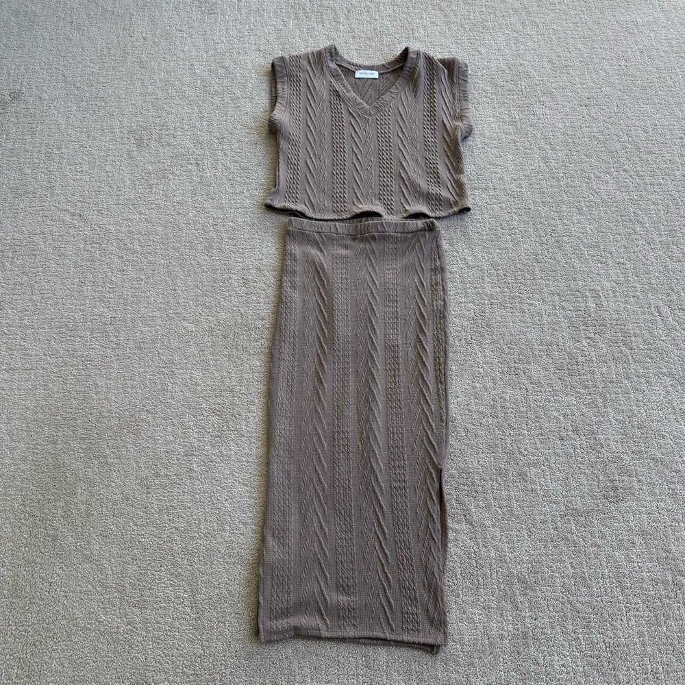 LifestyledCo Knit Top and Skirt Set